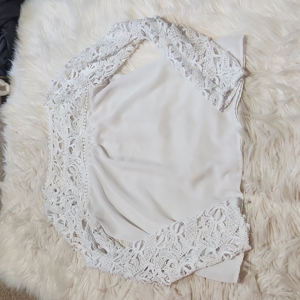 Crochet long sleeve Double Zero brand top- small
